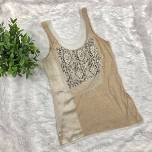 Simply Vera Wang Cream Layered Lace Tank